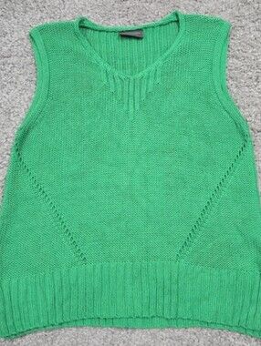 Bright Green Knit V-Neck Sweater Vest